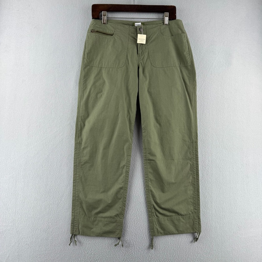 Vintage Y2K‎ Abercrombie Pants Womens 2 Green Military Capri Lightweight NWT